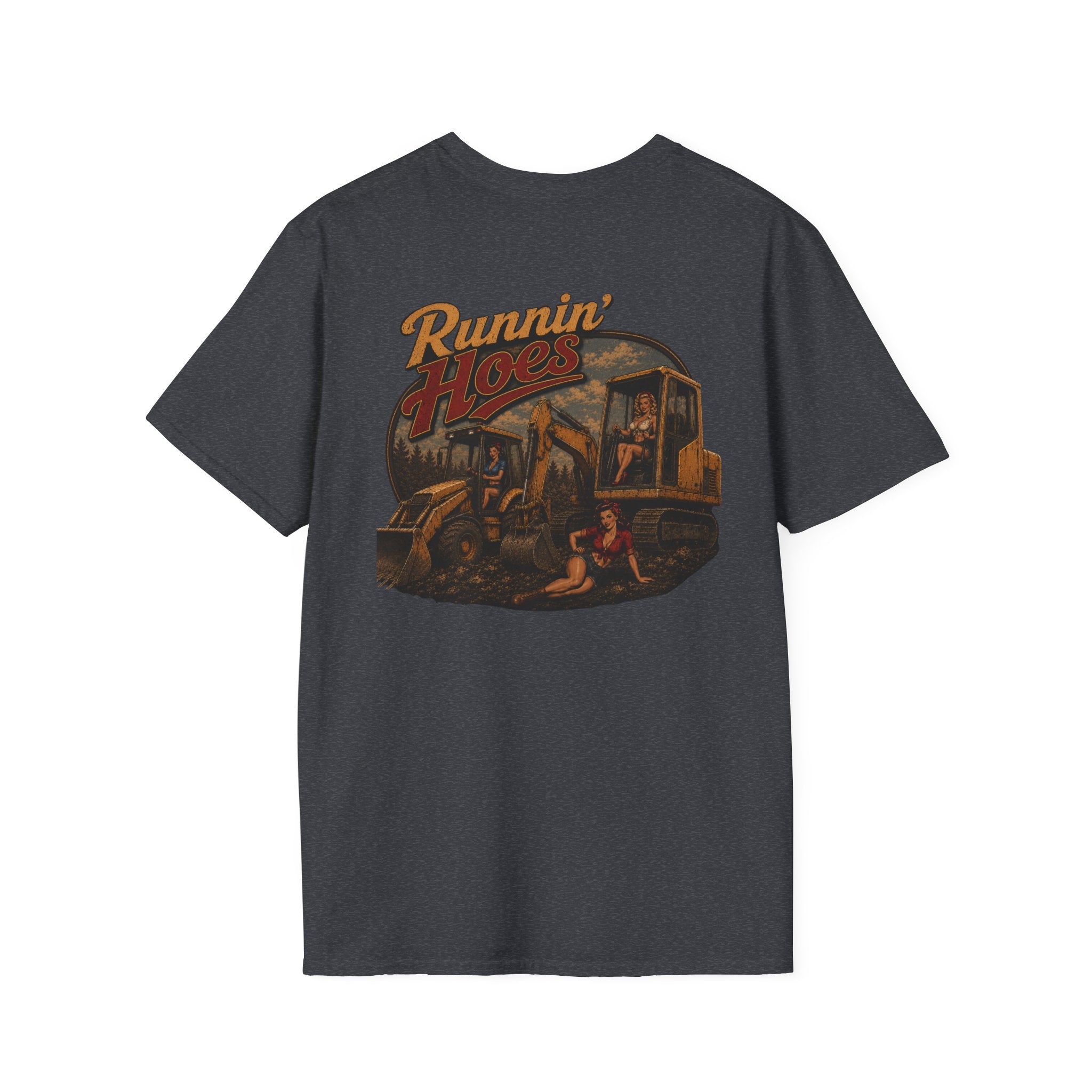 Runnin Hoes Backhoe Excavator Pinup Tshirt