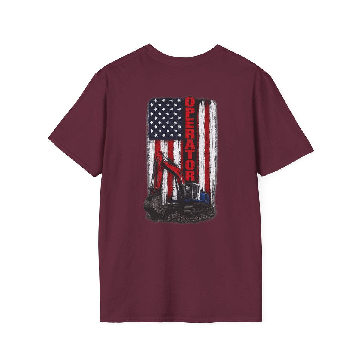 American Flag Operator Excavator Tshirt