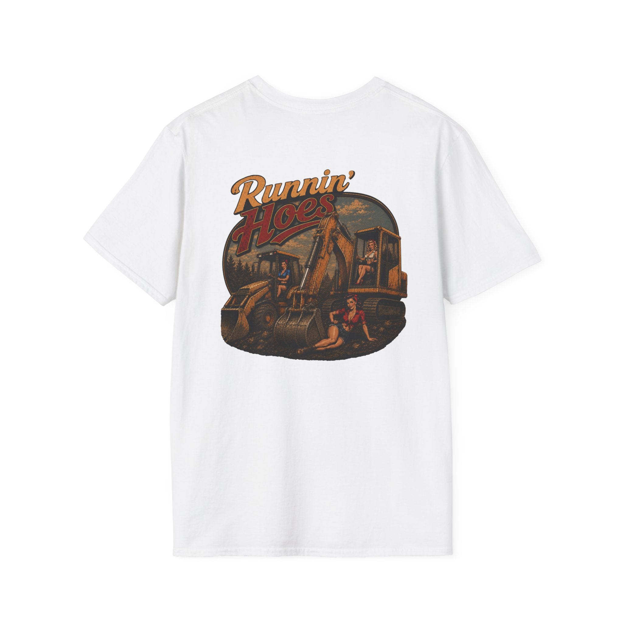 Runnin Hoes Backhoe Excavator Pinup Tshirt