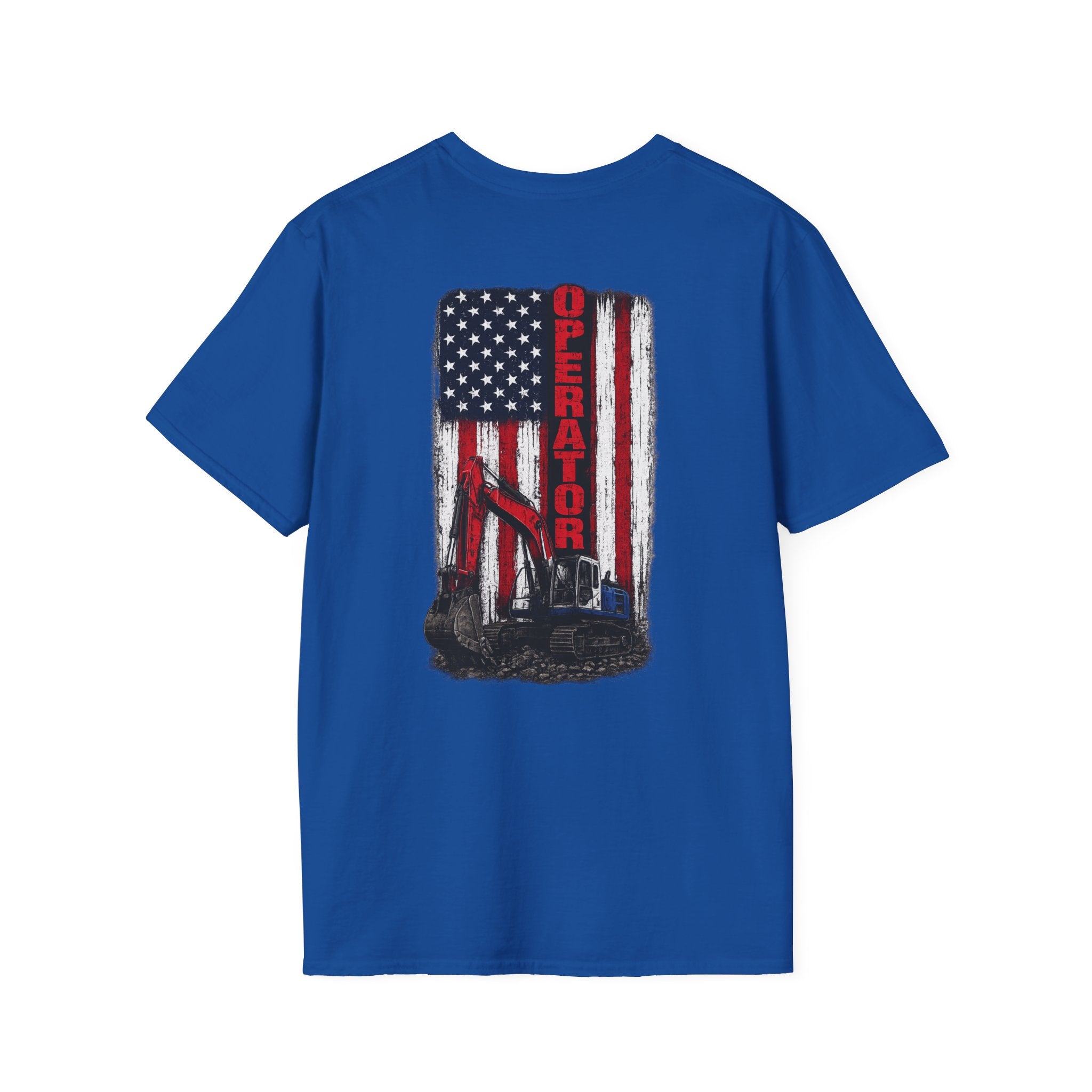 American Flag Operator Excavator Tshirt