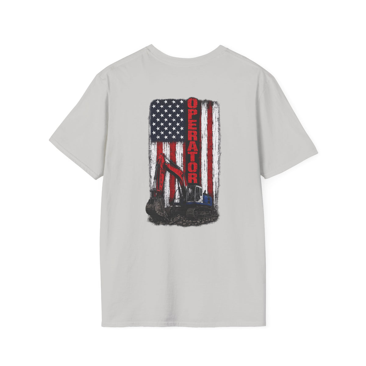 American Flag Operator Excavator Tshirt