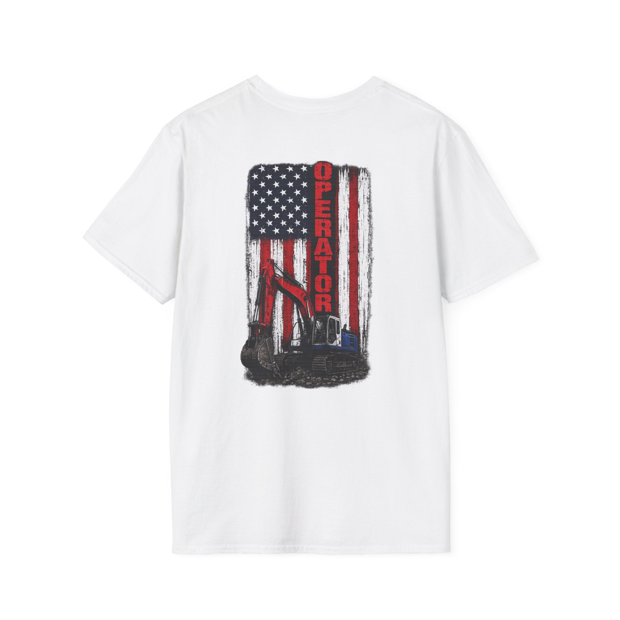 American Flag Operator Excavator Tshirt