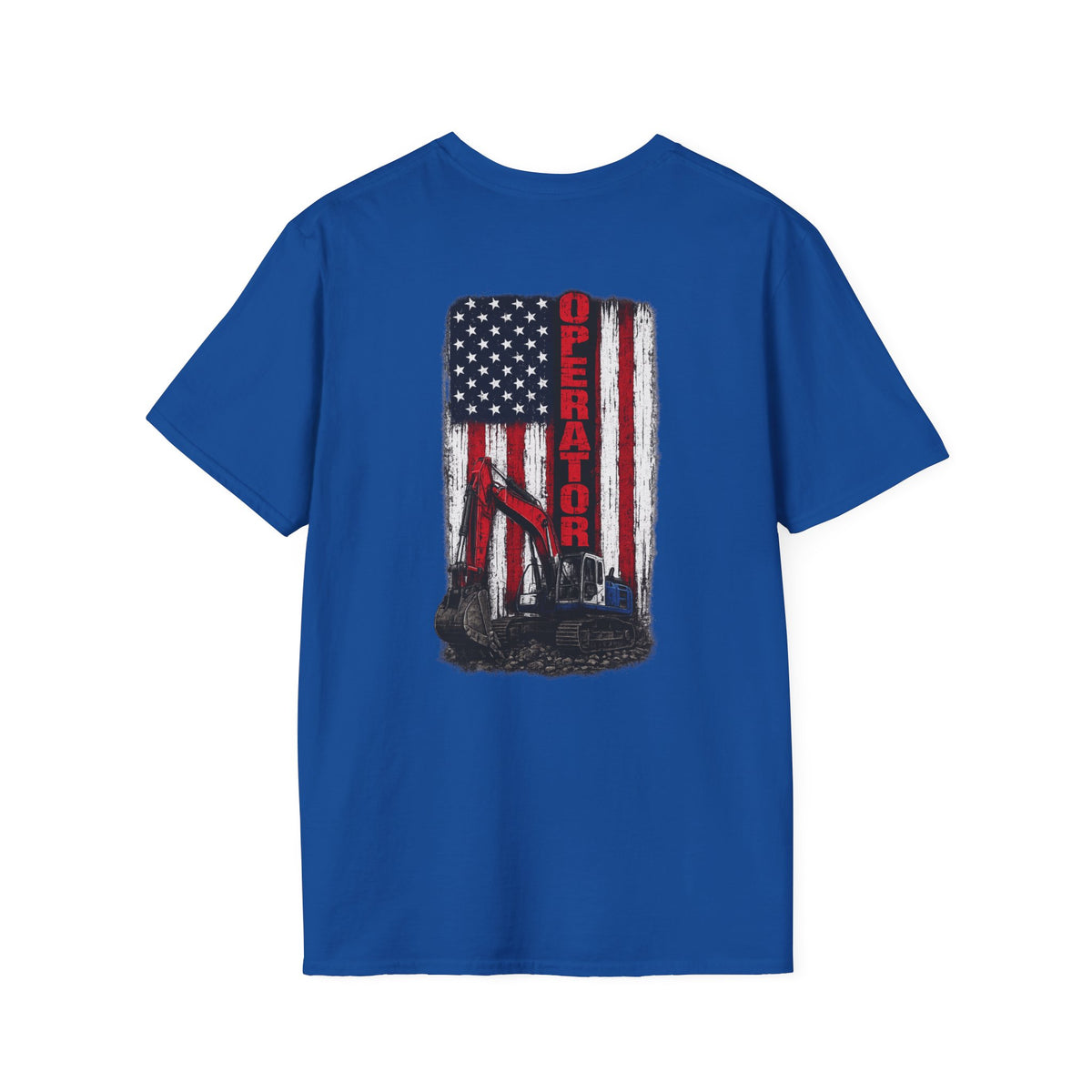 American Flag Operator Excavator Tshirt