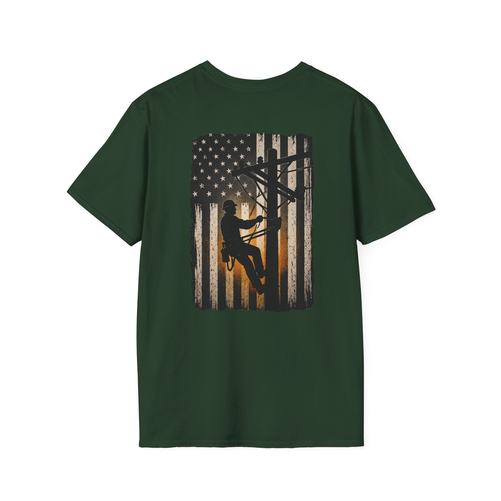 Line Man American Flag T-Shirt