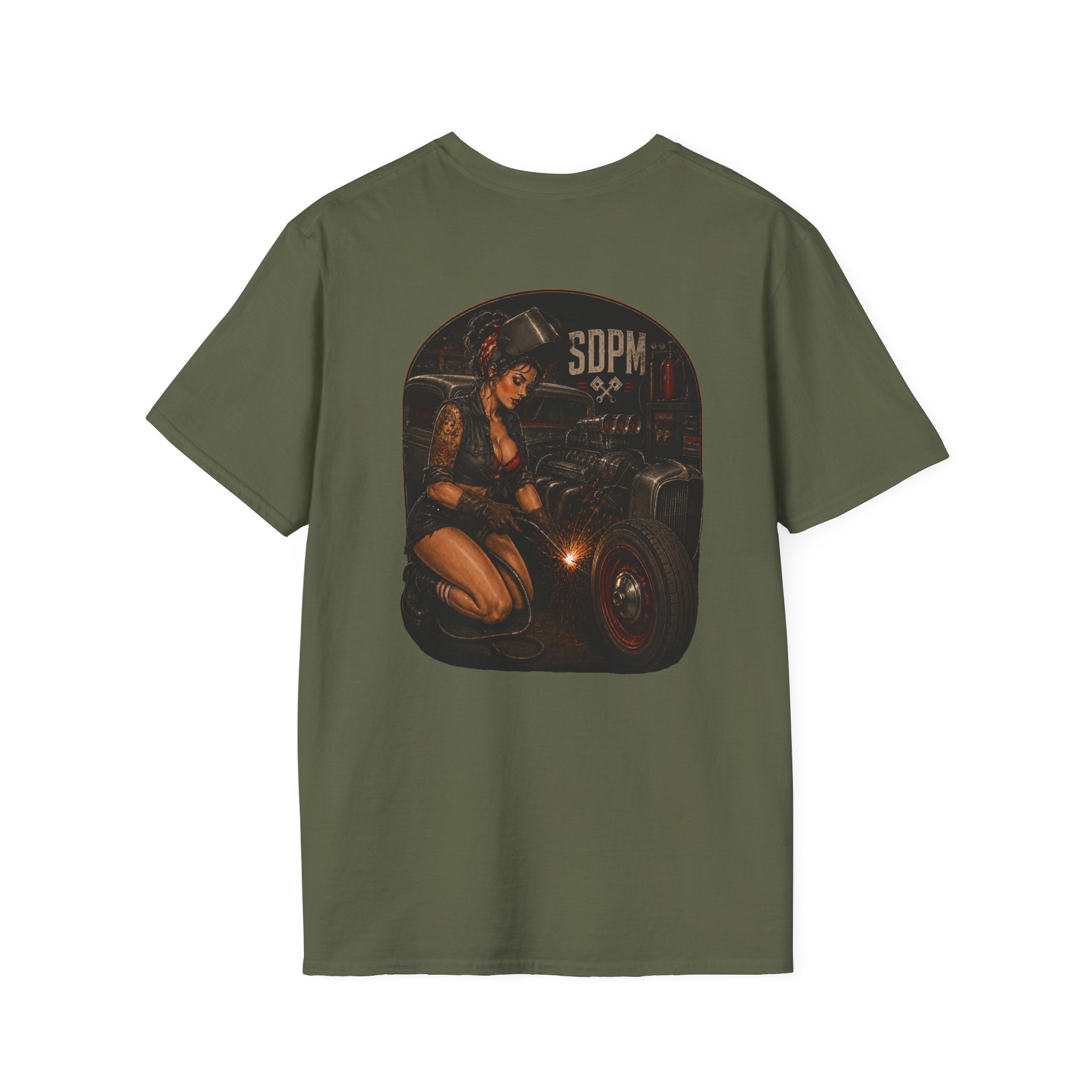 Pinup Welder Hot Rod T-Shirt