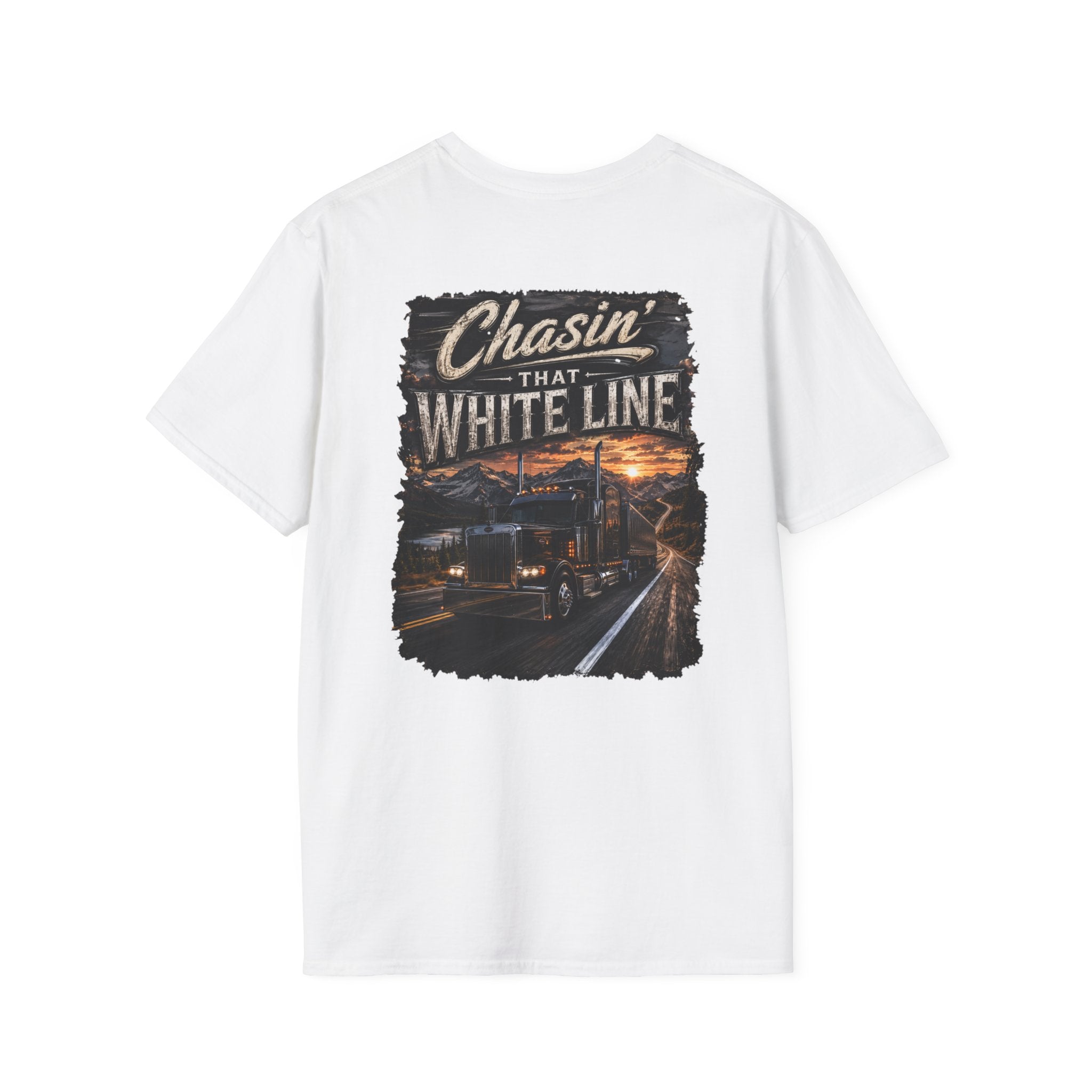Chasing That White Line Trucking T-Shirt