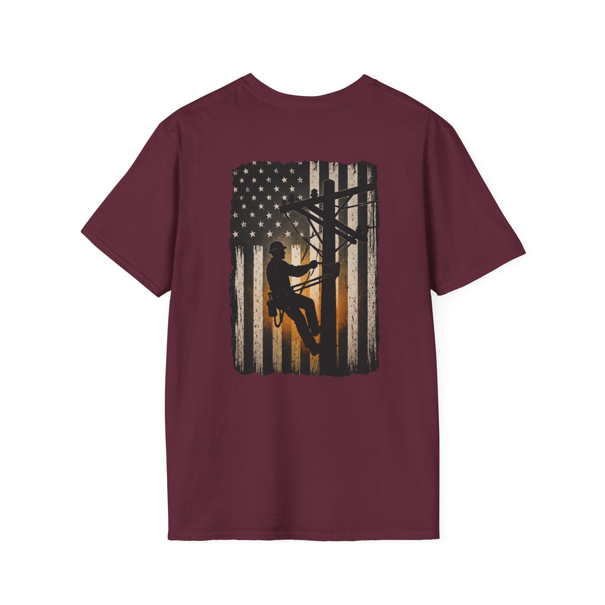 Line Man American Flag T-Shirt