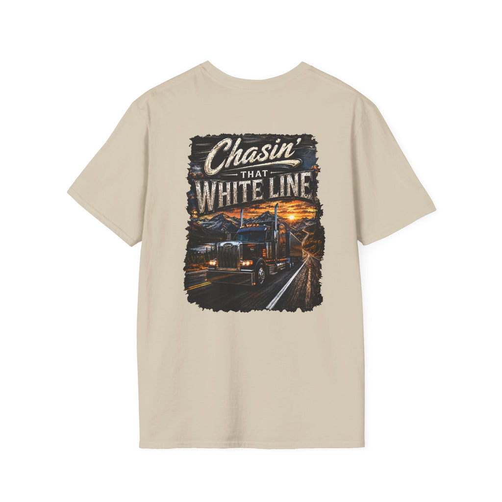 Chasing That White Line Trucking T-Shirt