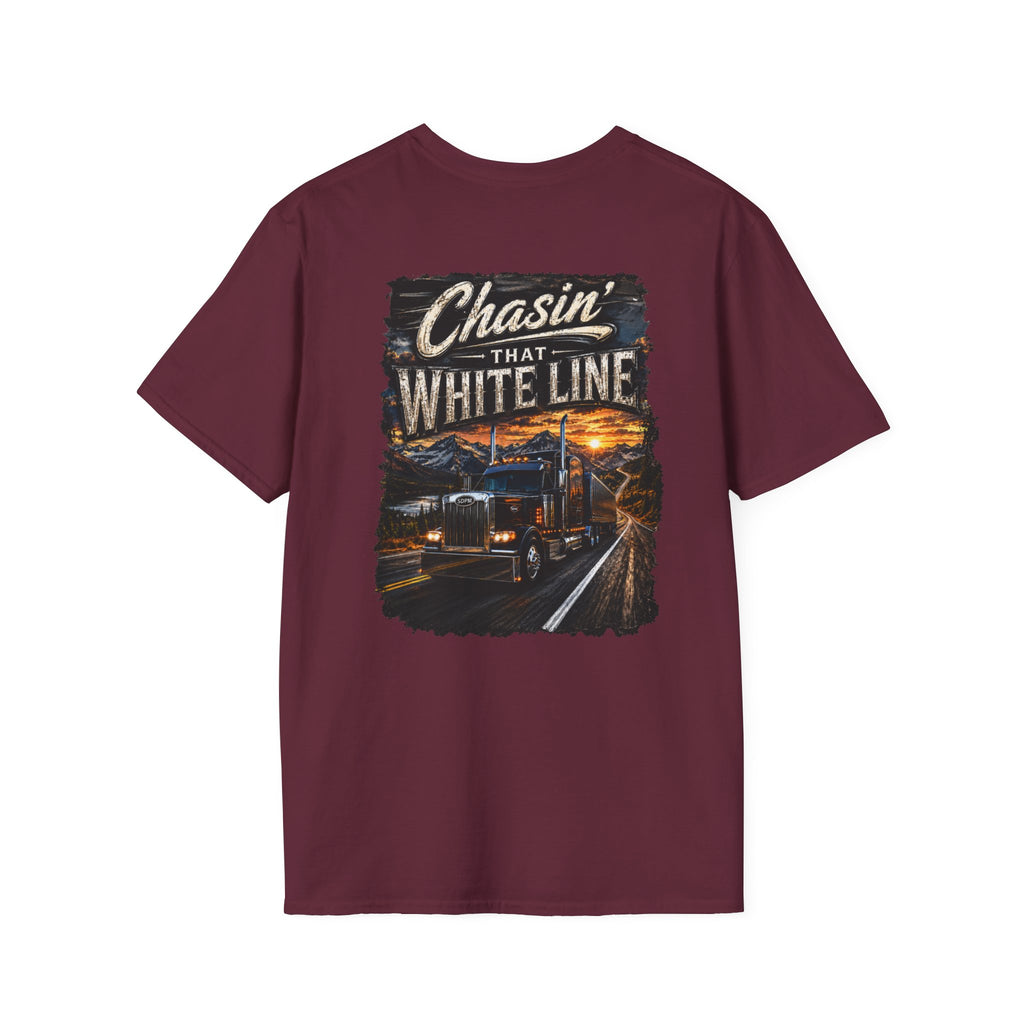 Chasing That White Line Trucking T-Shirt