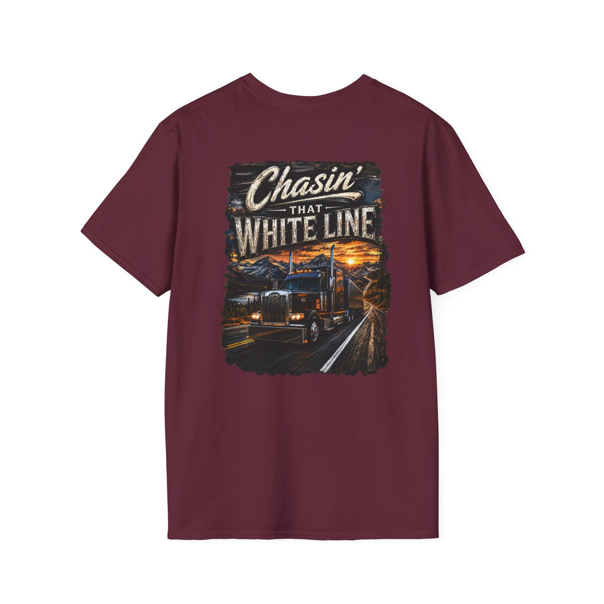 Chasing That White Line Trucking T-Shirt