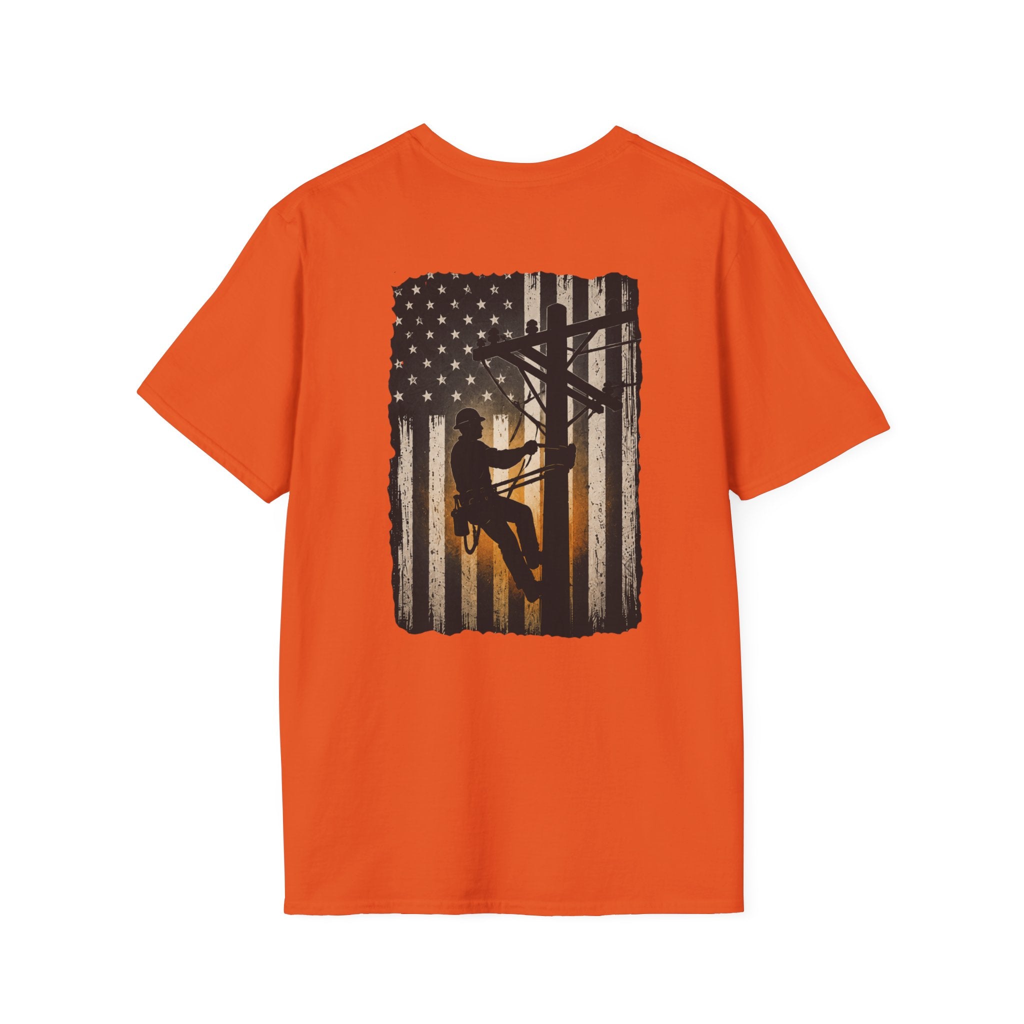 Line Man American Flag T-Shirt