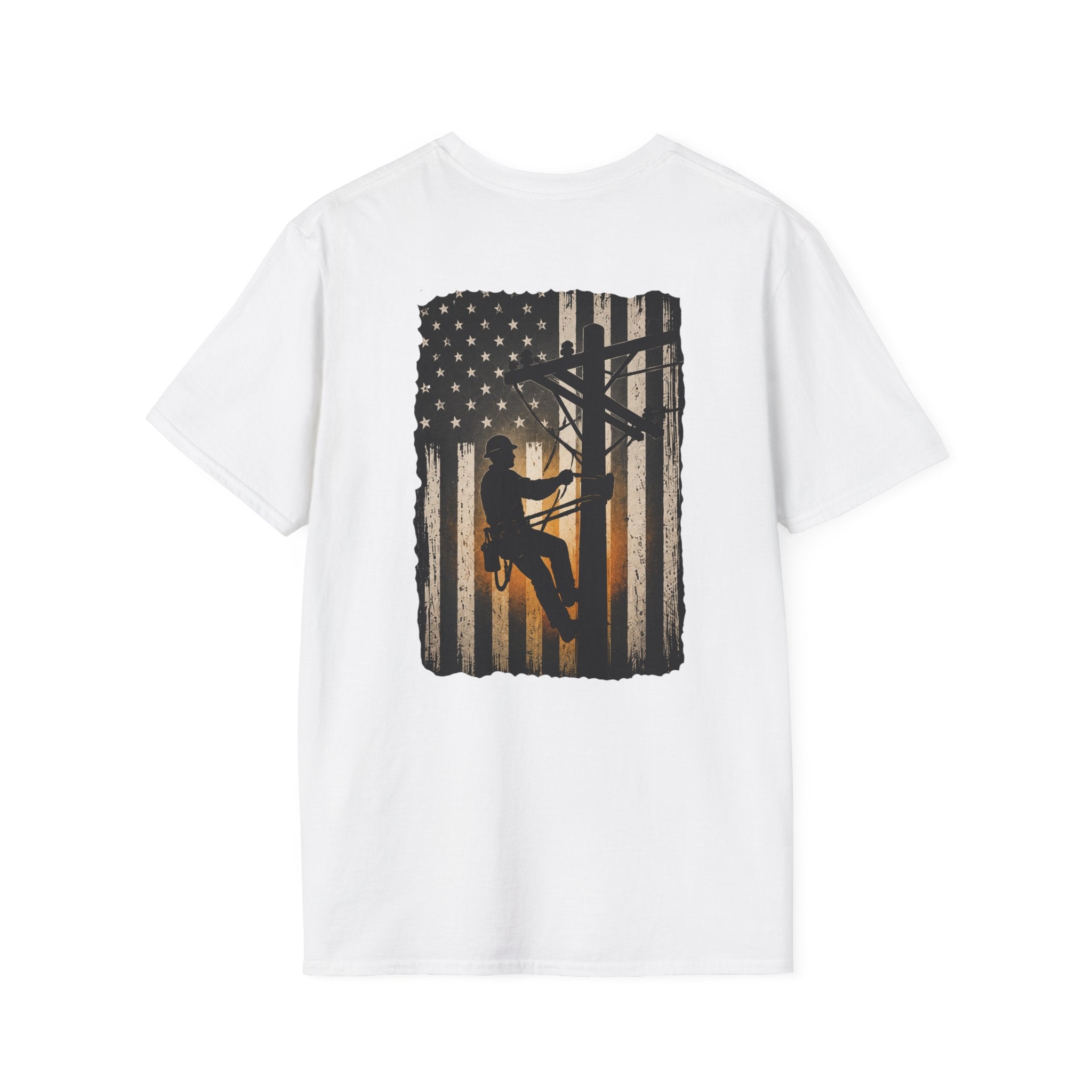 Line Man American Flag T-Shirt