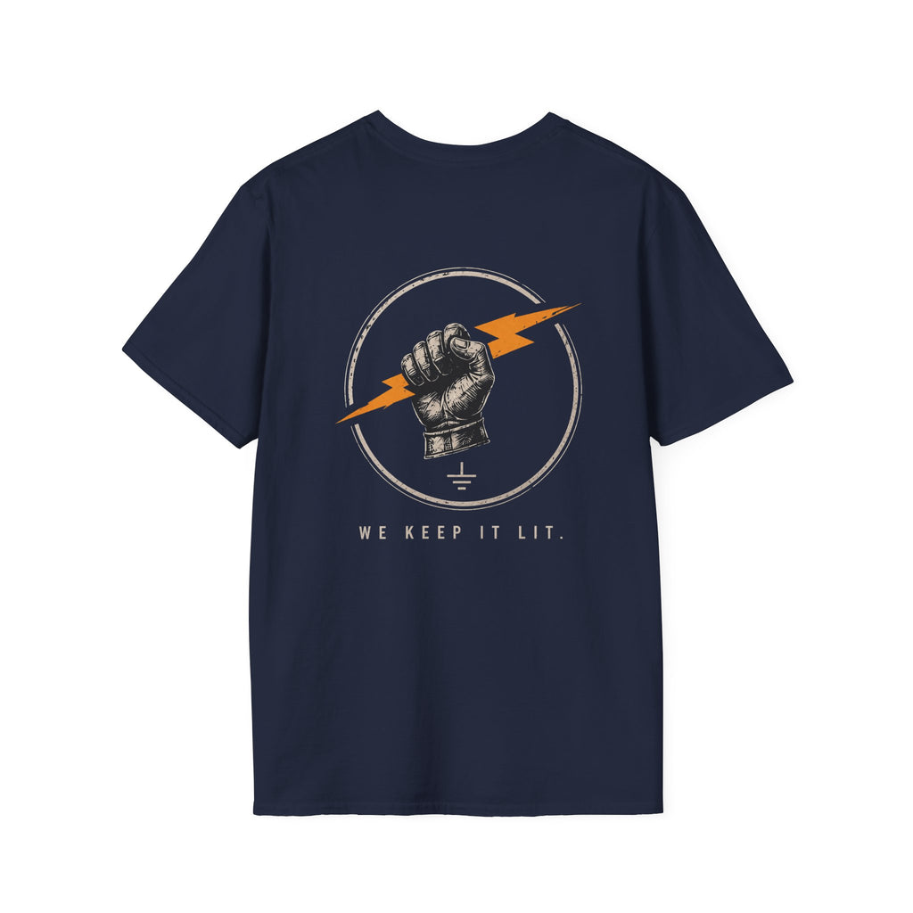 Electrician Holding Energy Bolt T-Shirt