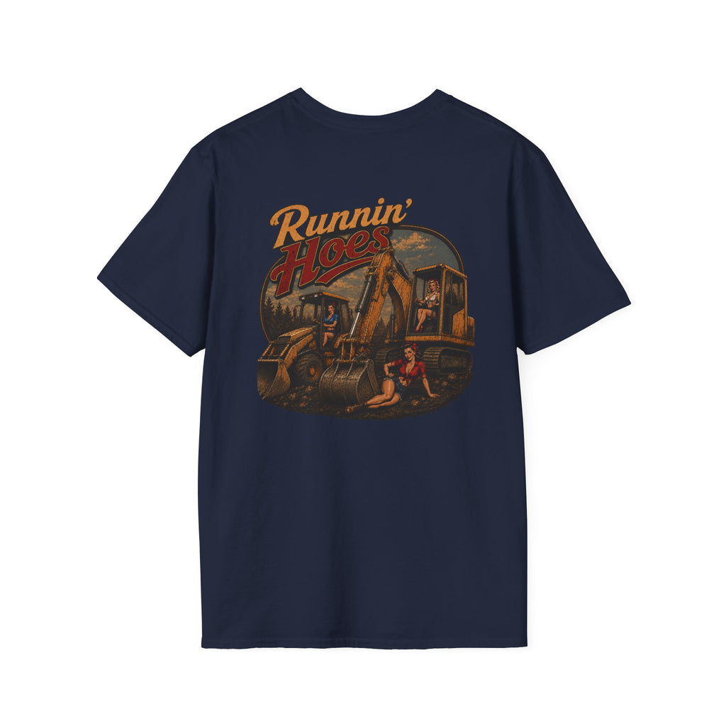 Runnin Hoes Backhoe Excavator Pinup Tshirt