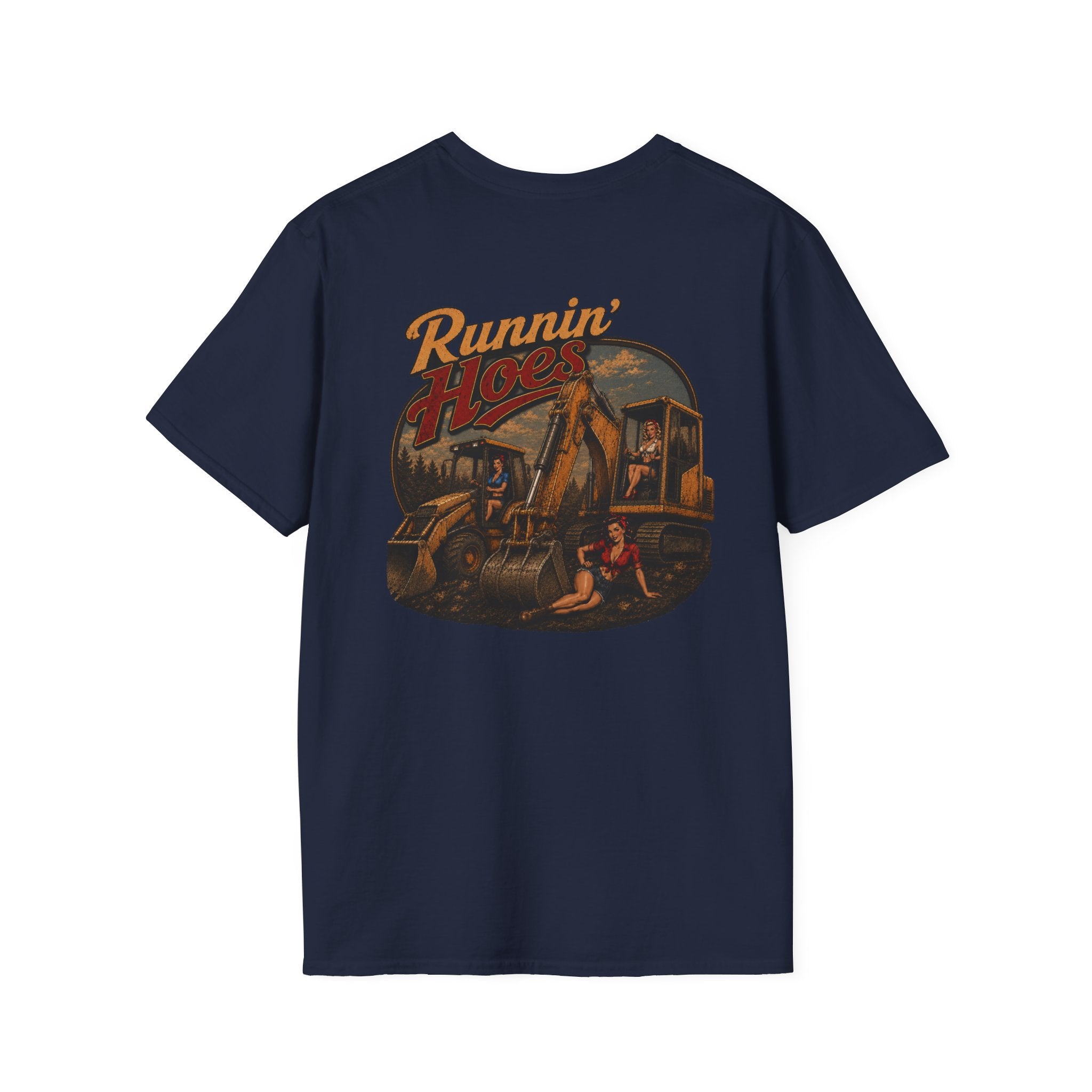 Runnin Hoes Backhoe Excavator Pinup Tshirt