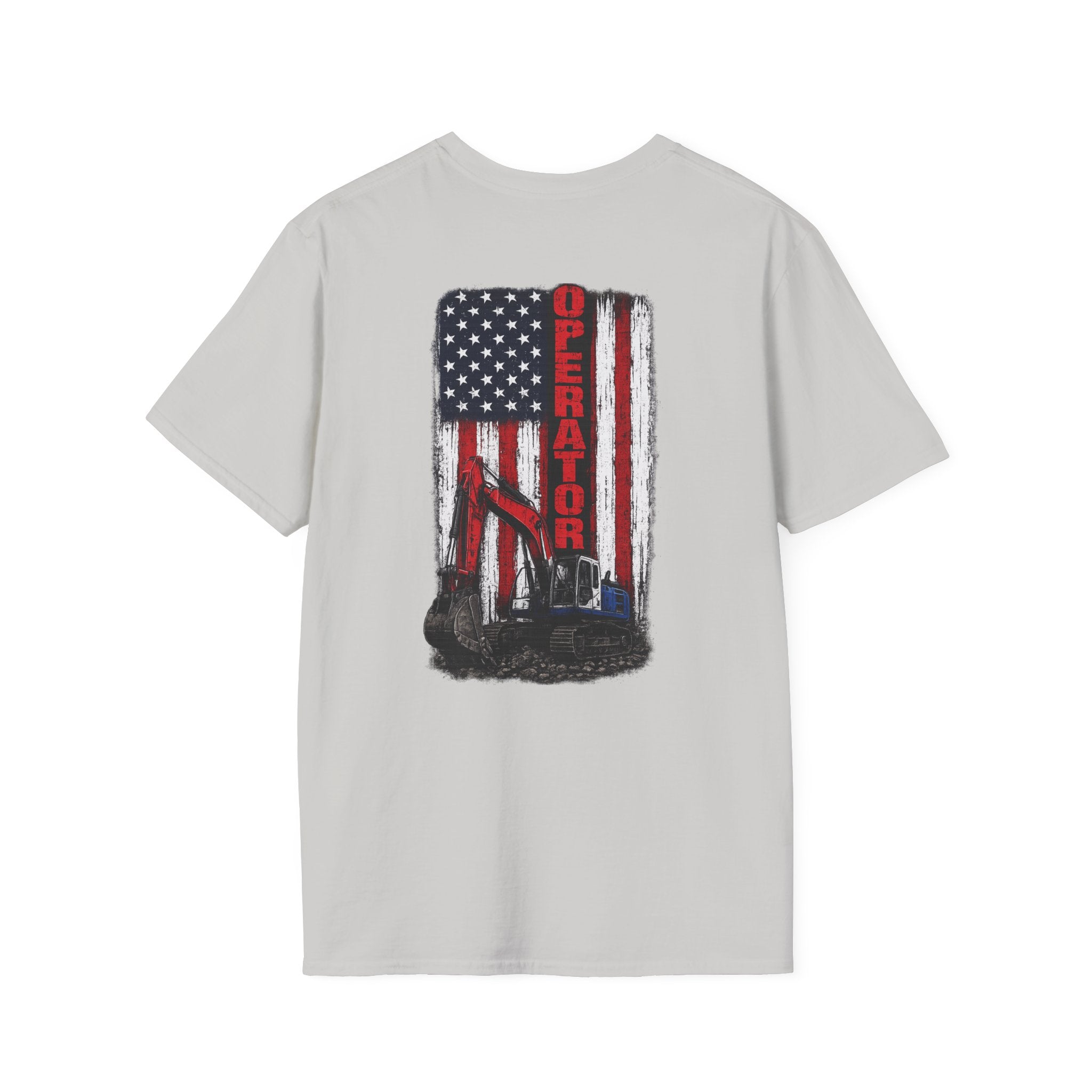 American Flag Operator Excavator Tshirt