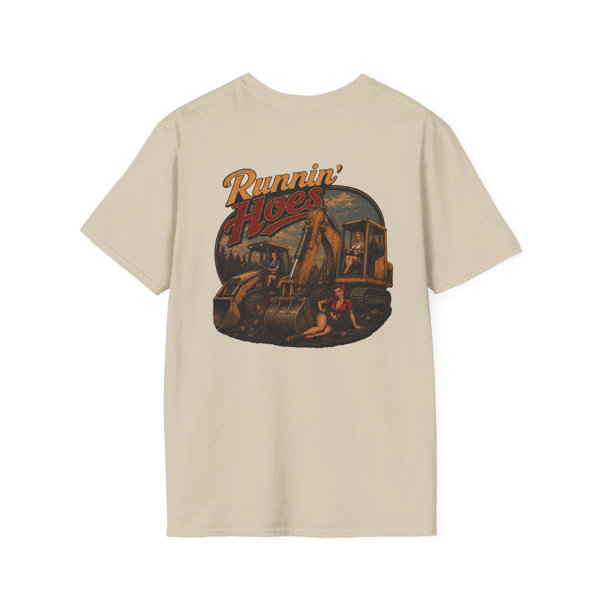 Runnin Hoes Backhoe Excavator Pinup Tshirt