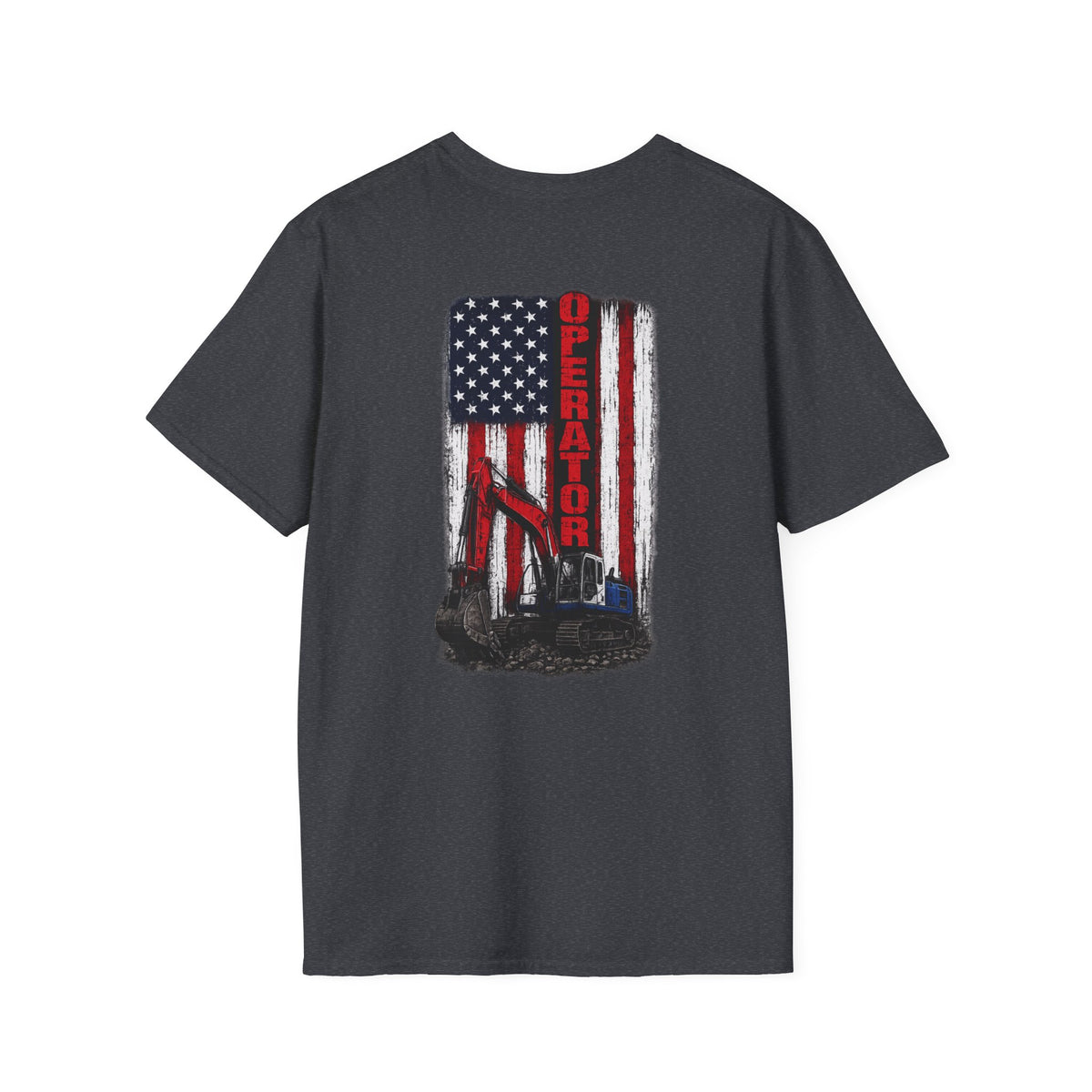 American Flag Operator Excavator Tshirt