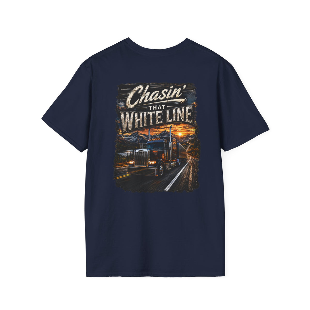 Chasing That White Line Trucking T-Shirt