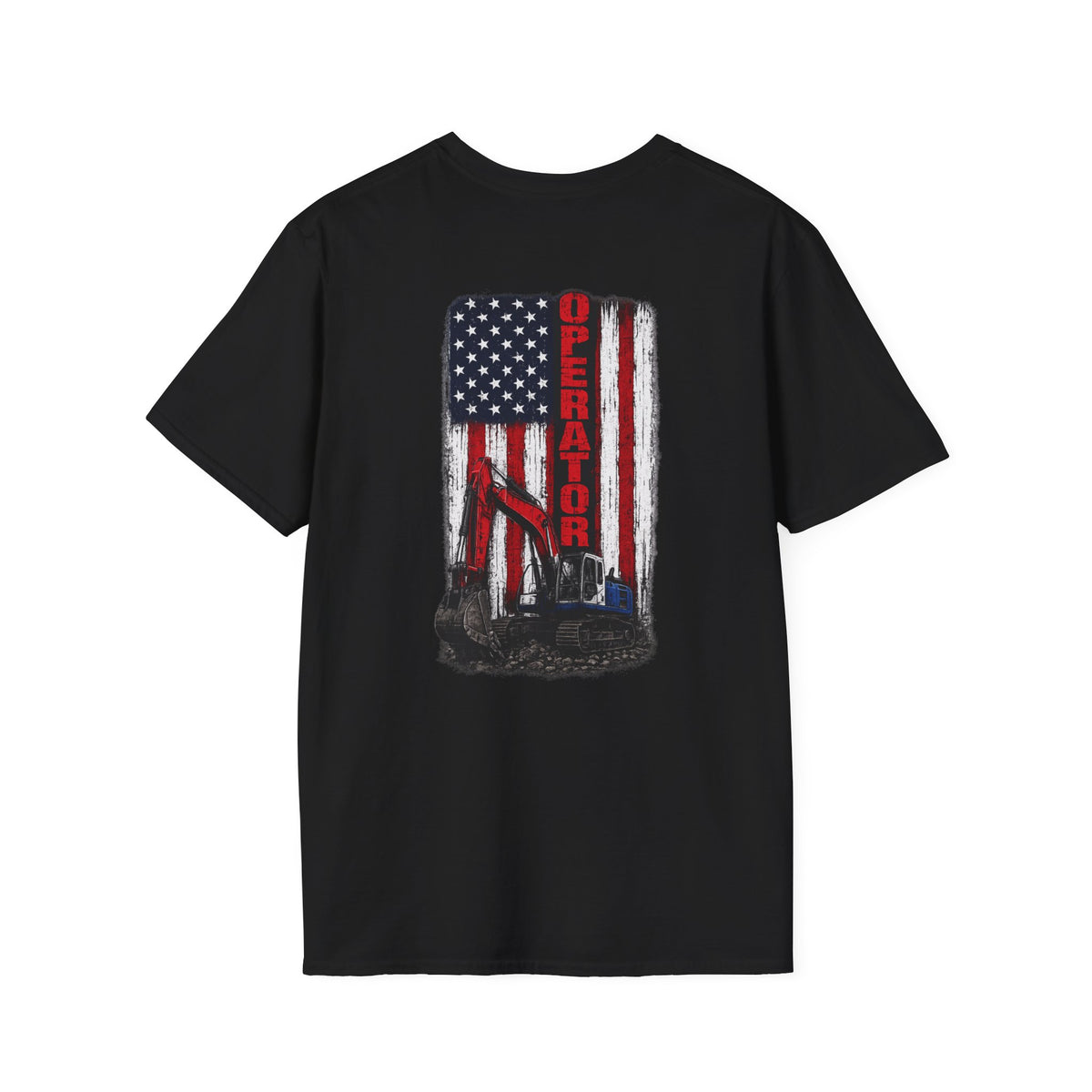 American Flag Operator Excavator Tshirt