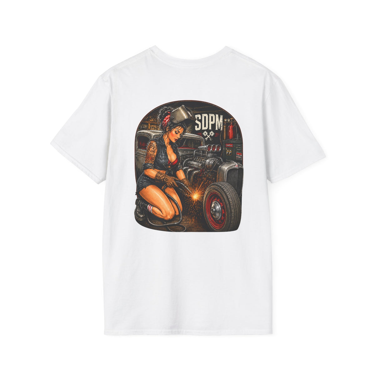 Pinup Welder Hot Rod T-Shirt