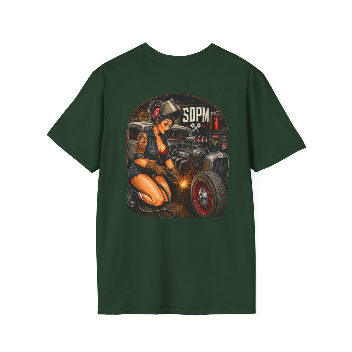 Pinup Welder Hot Rod T-Shirt