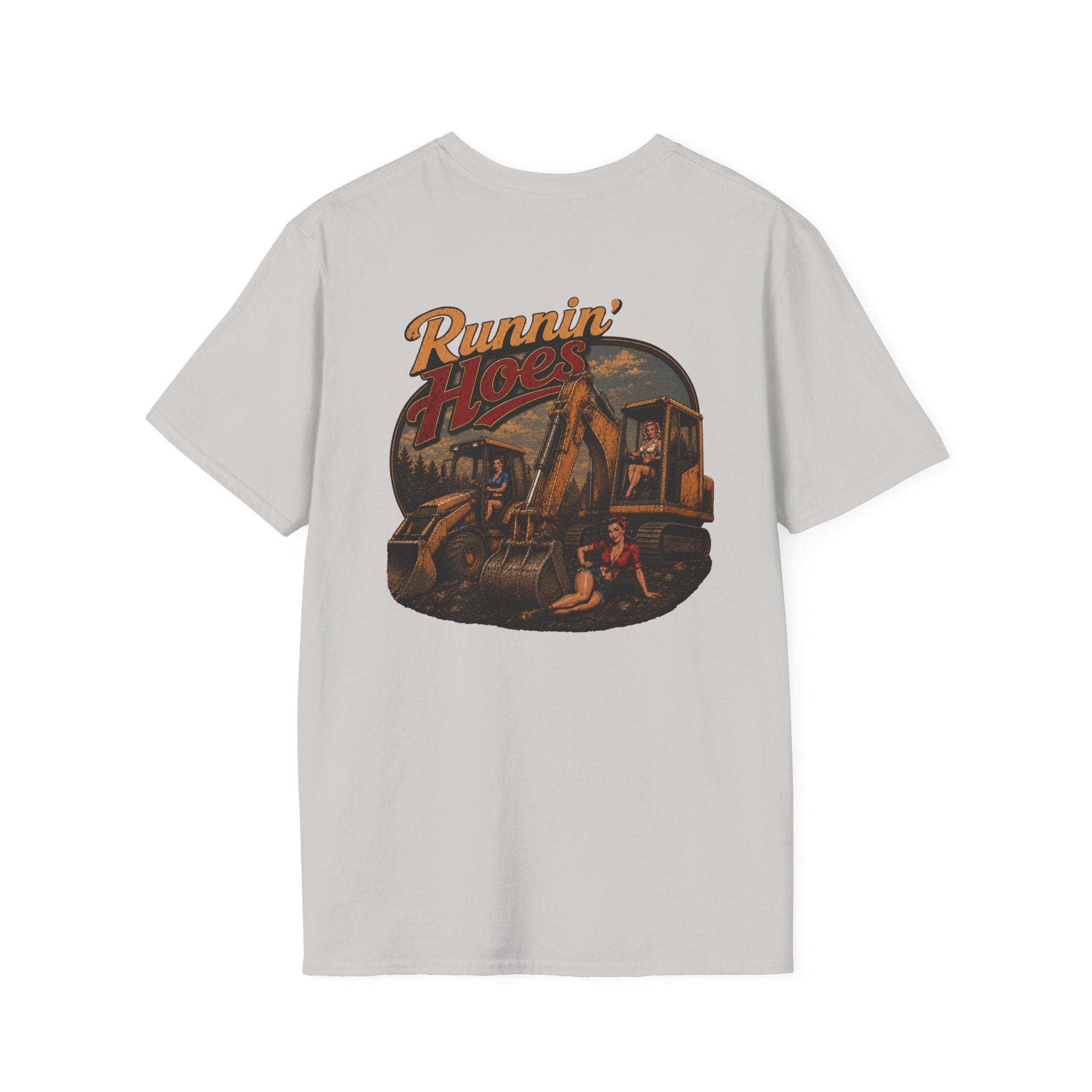 Runnin Hoes Backhoe Excavator Pinup Tshirt