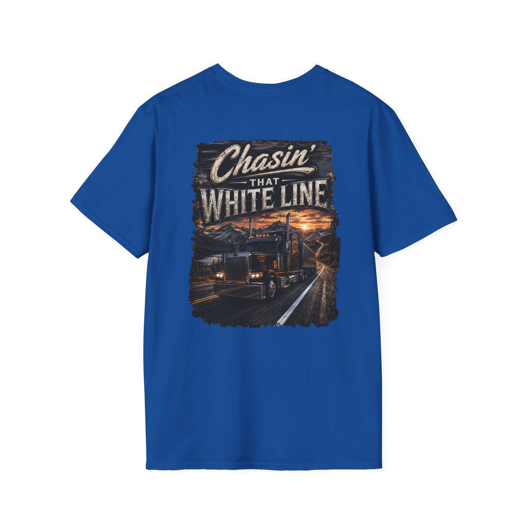 Chasing That White Line Trucking T-Shirt