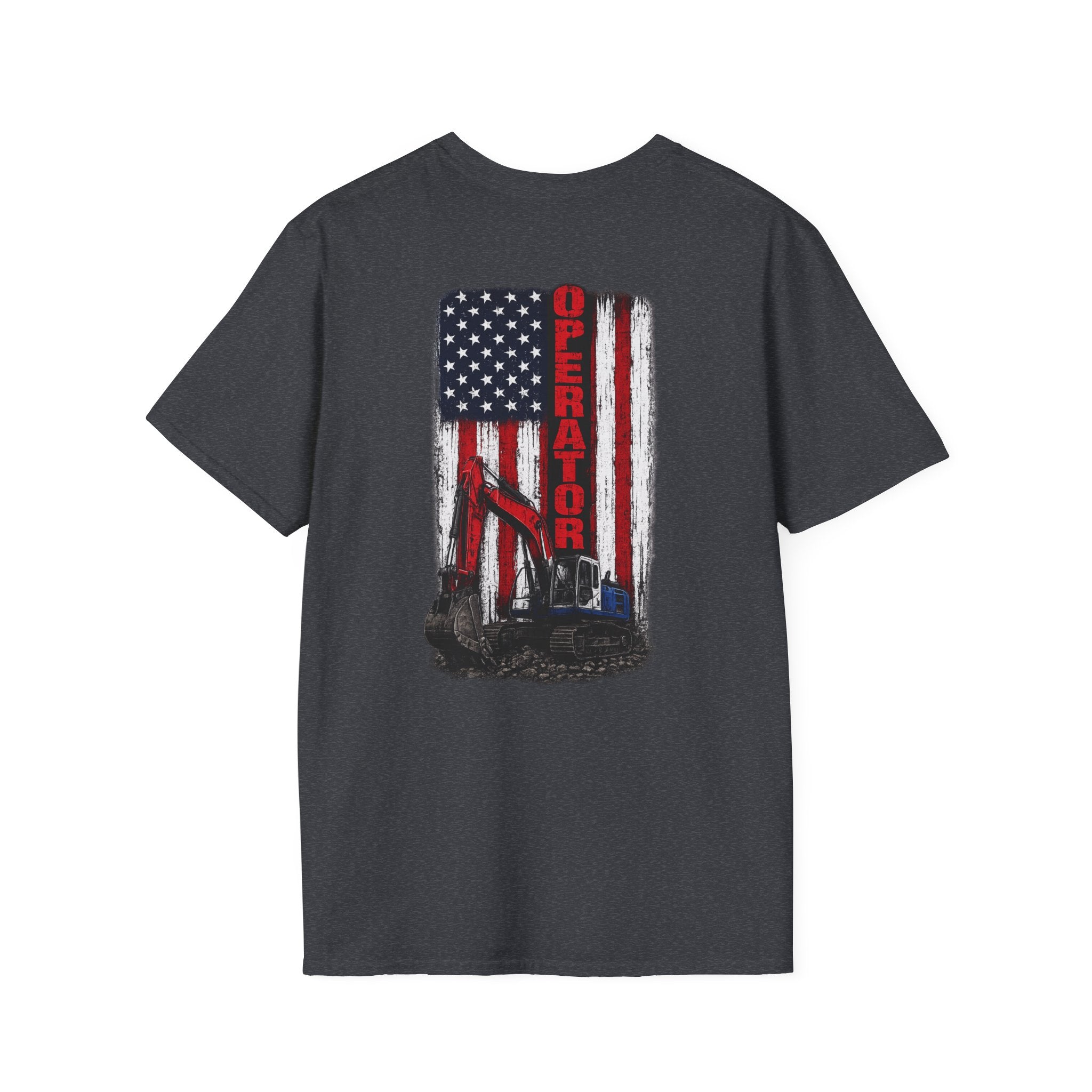American Flag Operator Excavator Tshirt