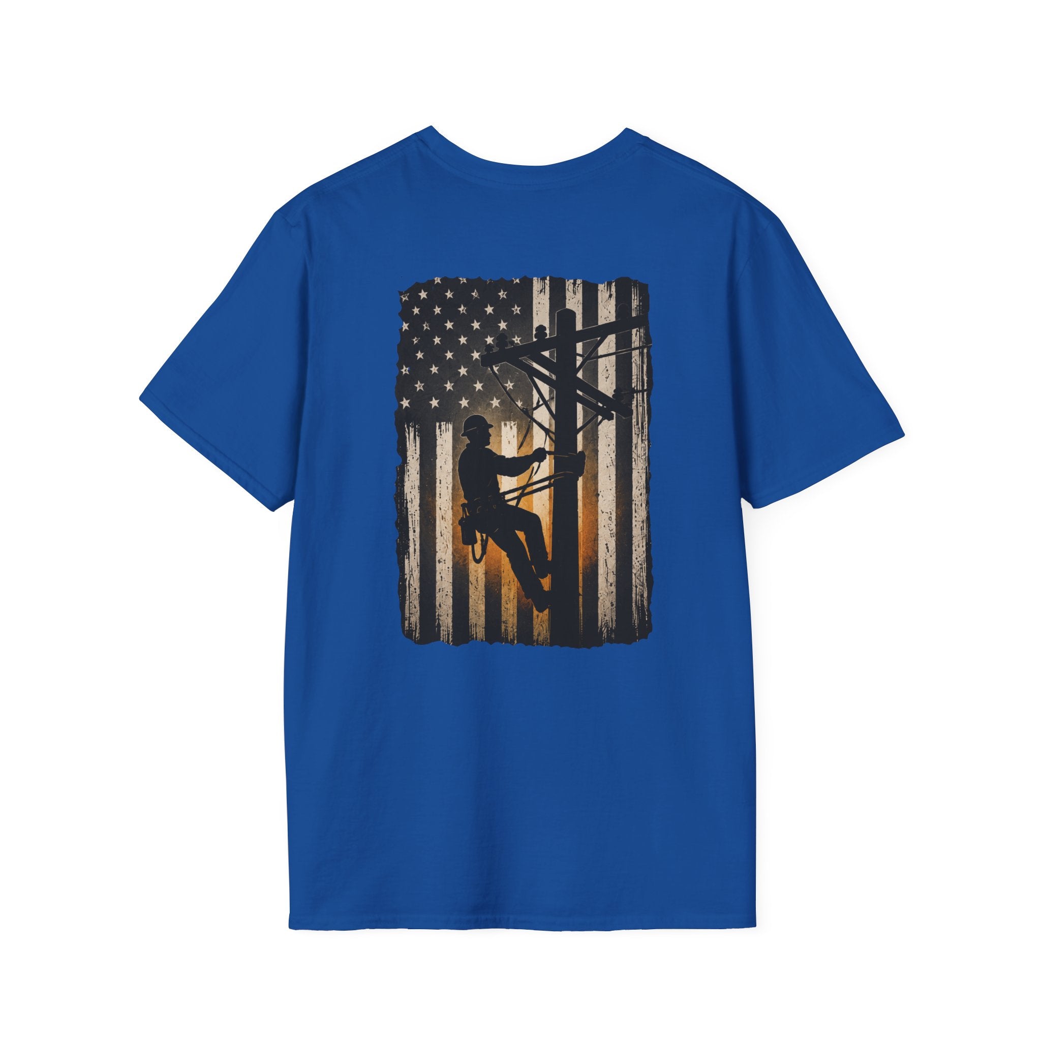 Line Man American Flag T-Shirt