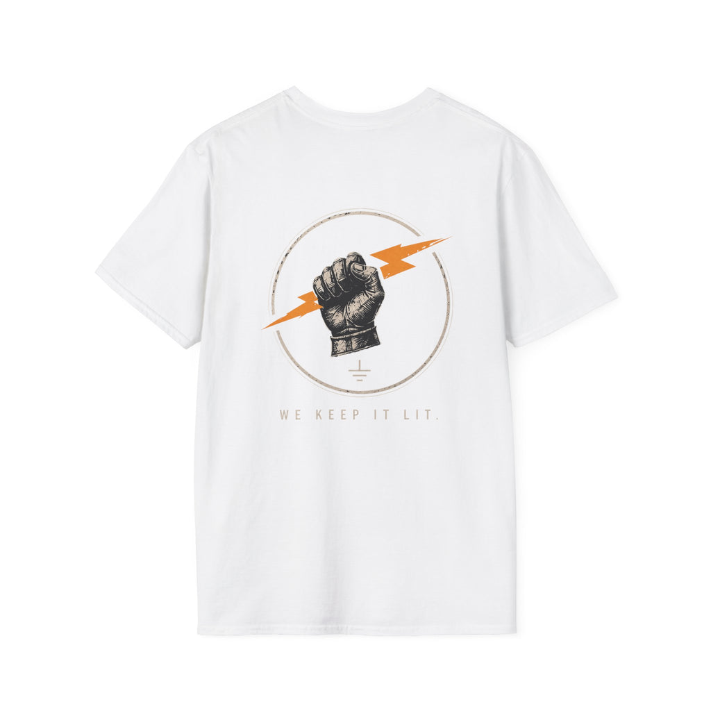 Electrician Holding Energy Bolt T-Shirt