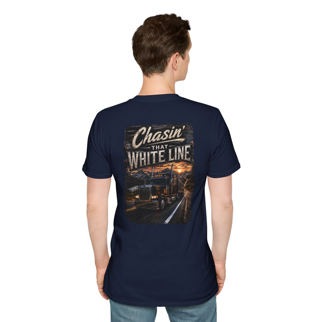 Chasing That White Line Trucking T-Shirt