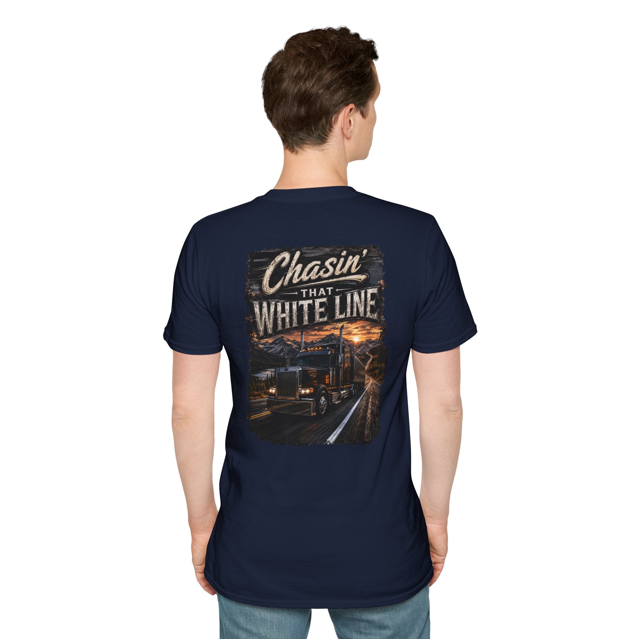 Chasing That White Line Trucking T-Shirt