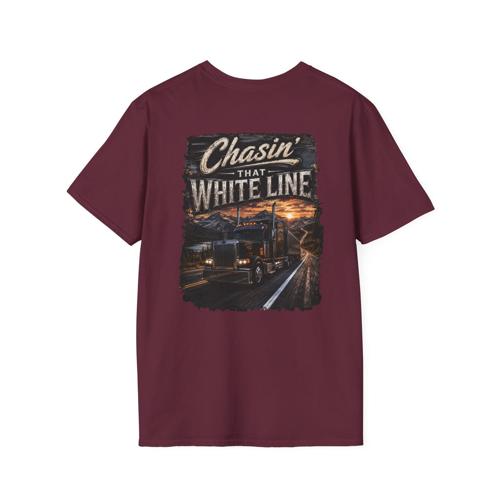 Chasing That White Line Trucking T-Shirt