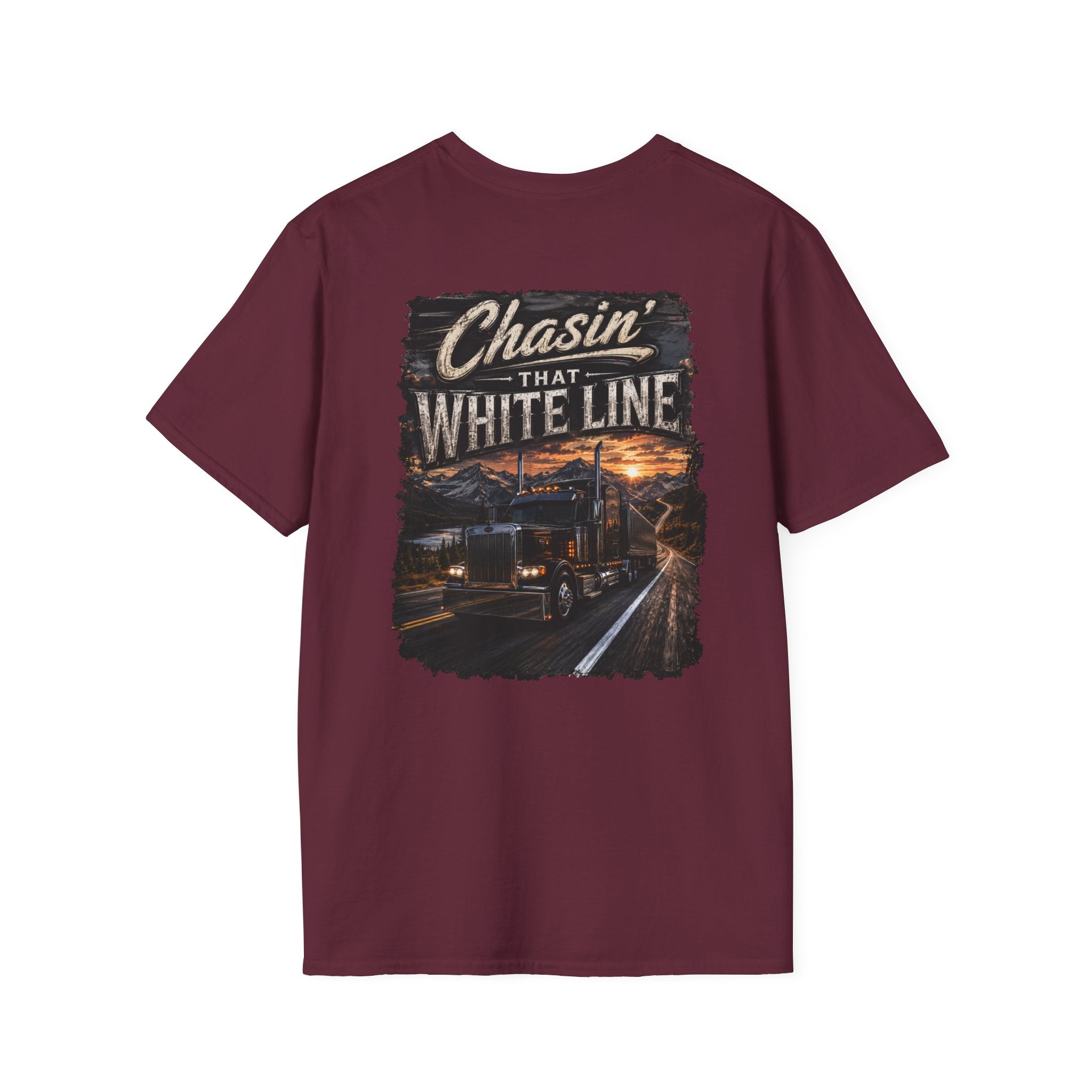 Chasing That White Line Trucking T-Shirt