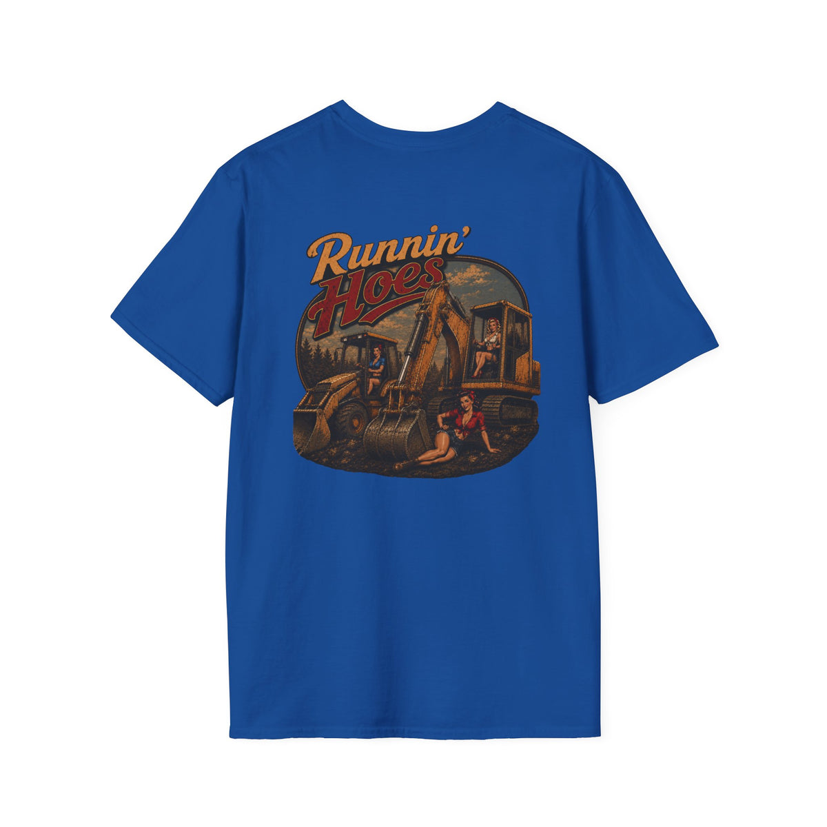 Runnin Hoes Backhoe Excavator Pinup Tshirt