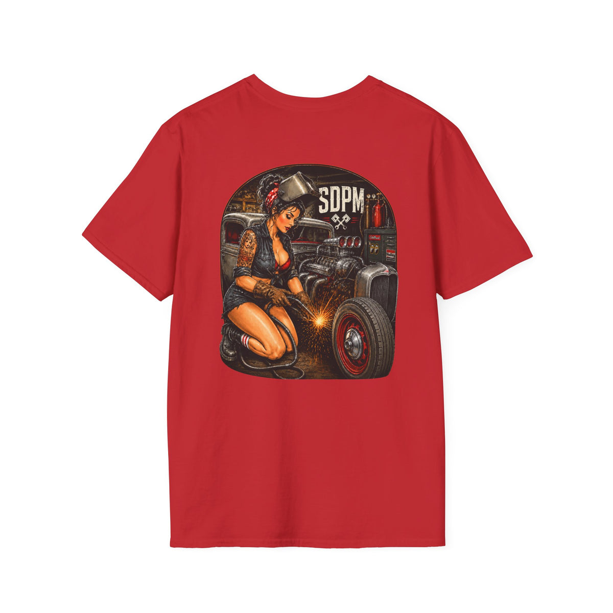 Pinup Welder Hot Rod T-Shirt