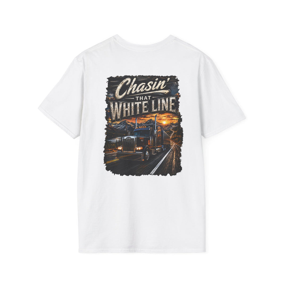 Chasing That White Line Trucking T-Shirt