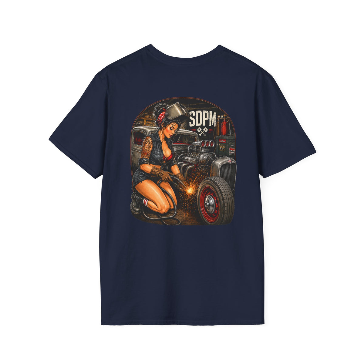 Pinup Welder Hot Rod T-Shirt