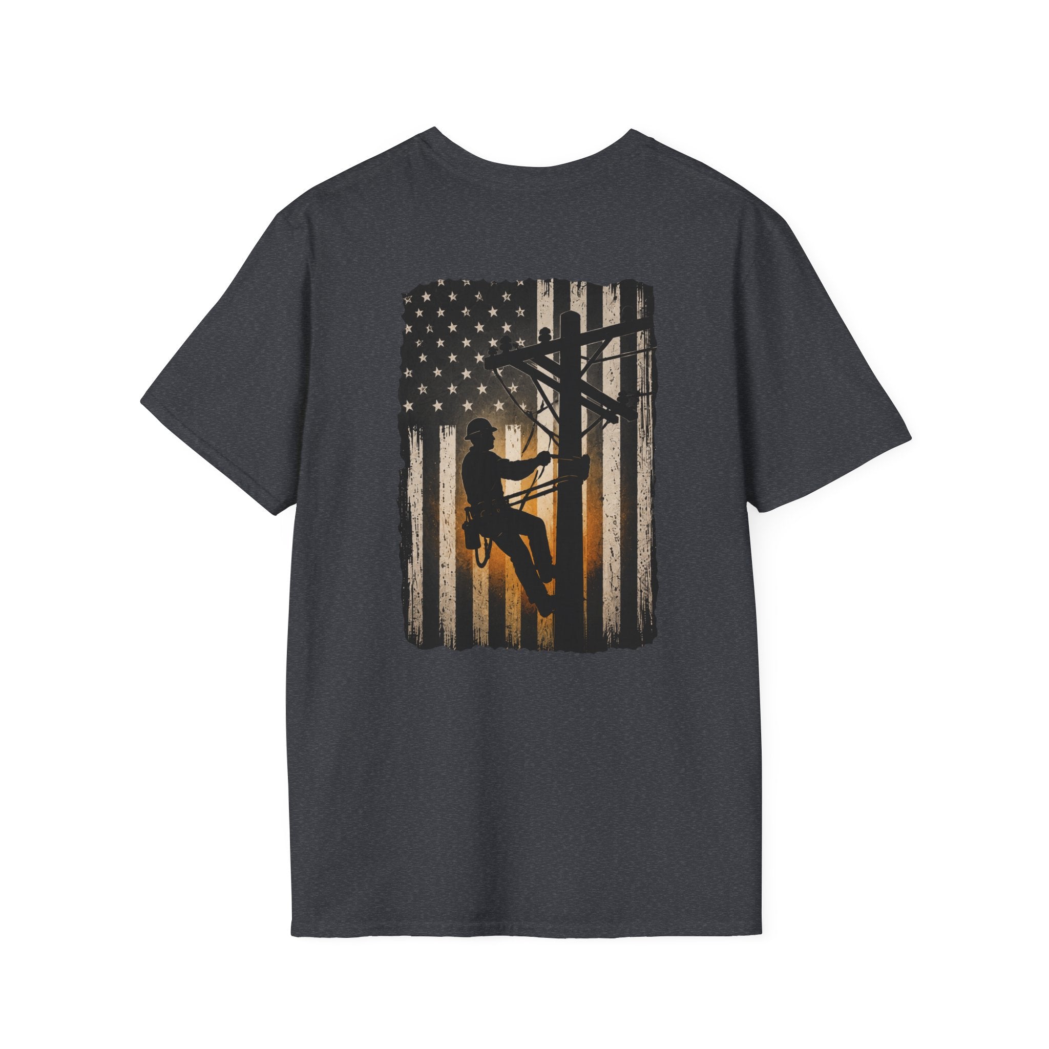 Line Man American Flag T-Shirt
