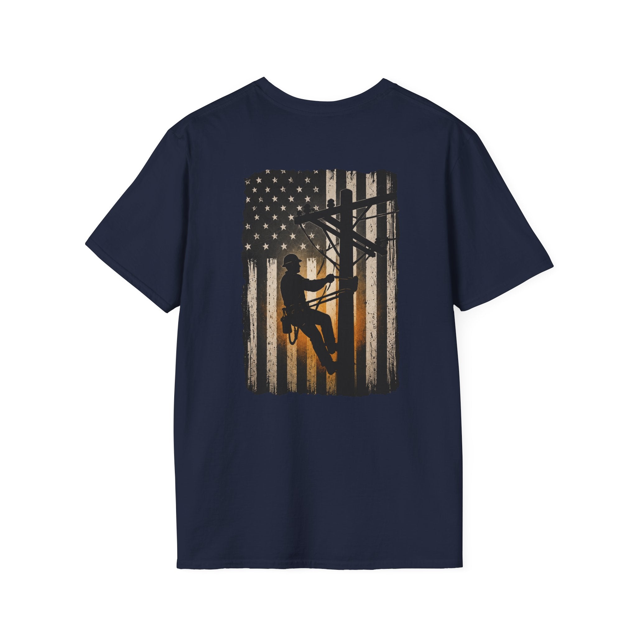 Line Man American Flag T-Shirt