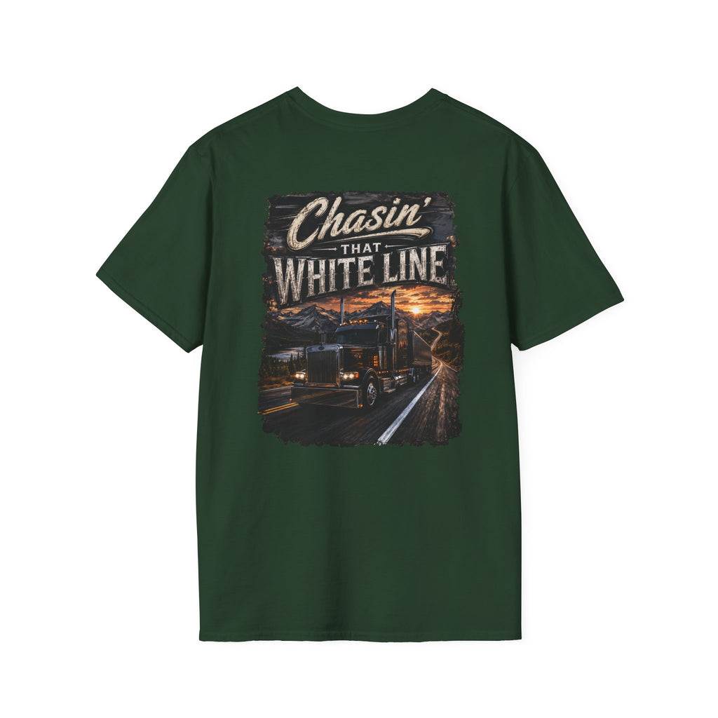 Chasing That White Line Trucking T-Shirt