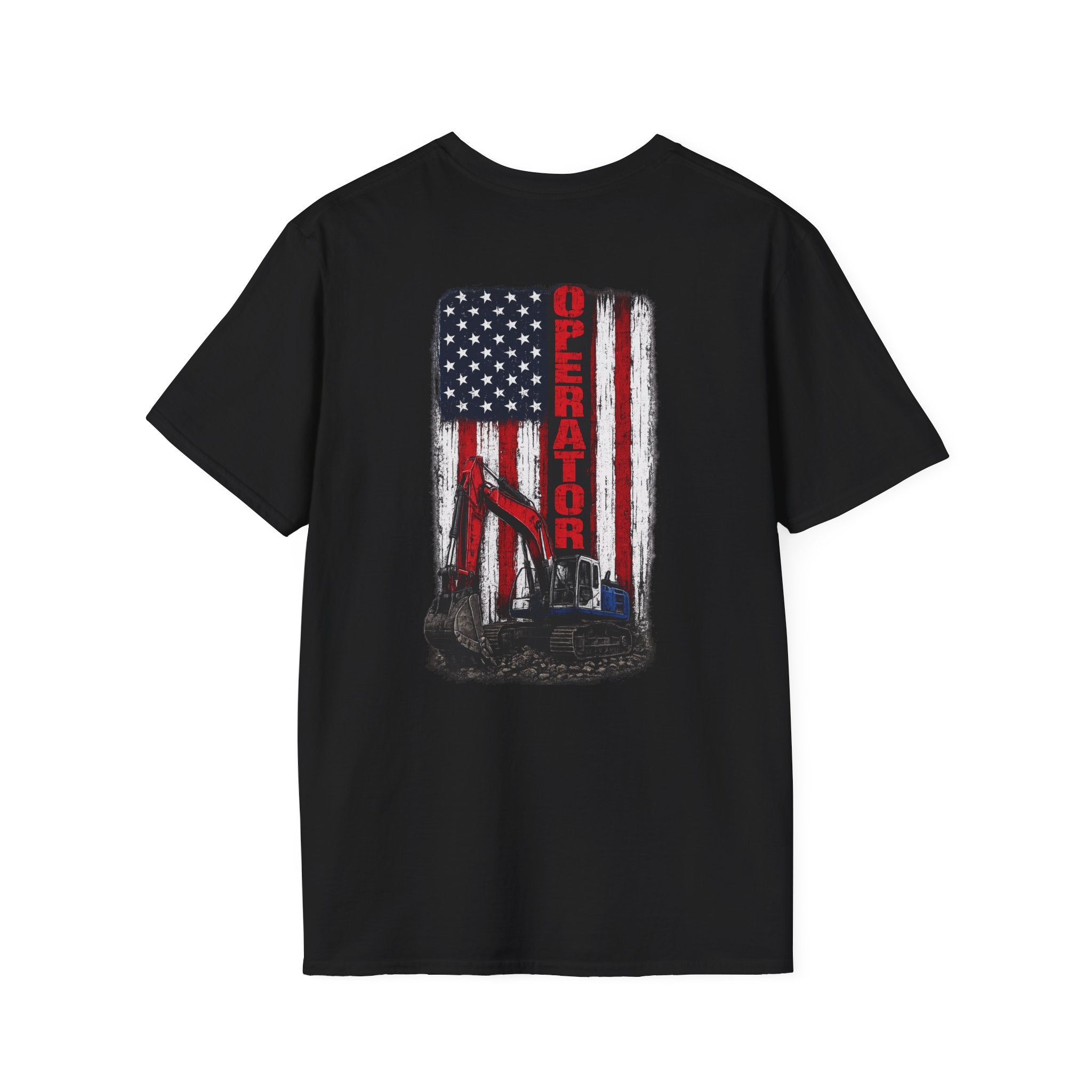 American Flag Operator Excavator Tshirt