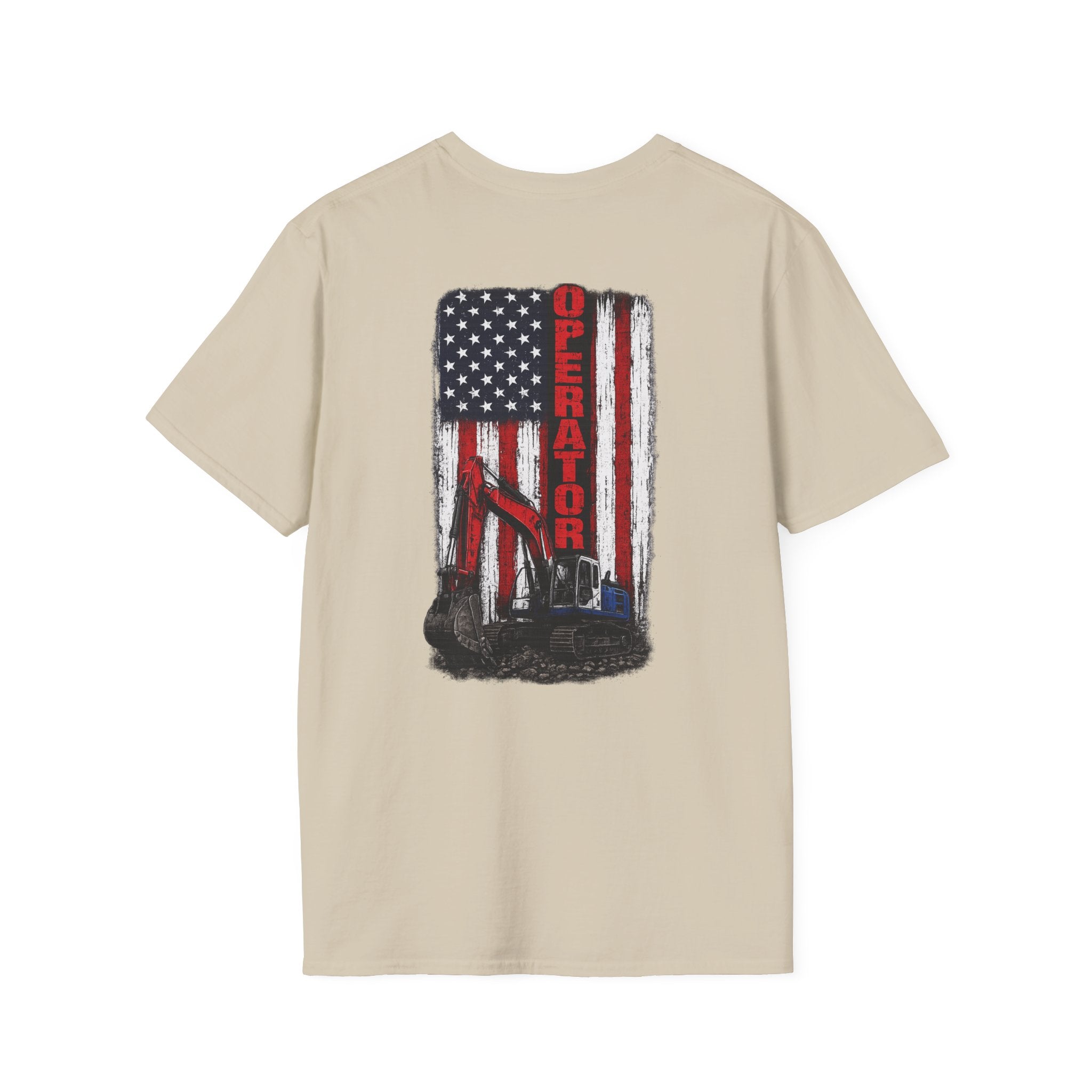 American Flag Operator Excavator Tshirt