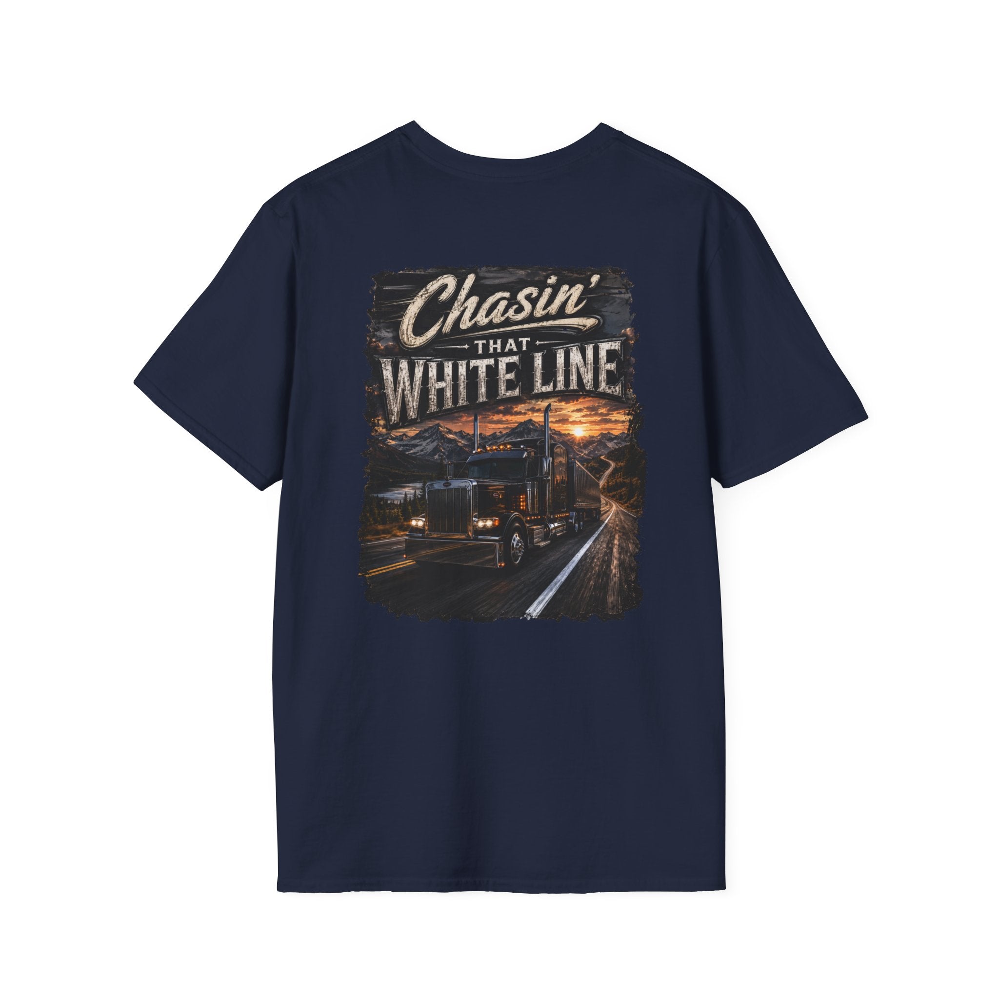 Chasing That White Line Trucking T-Shirt
