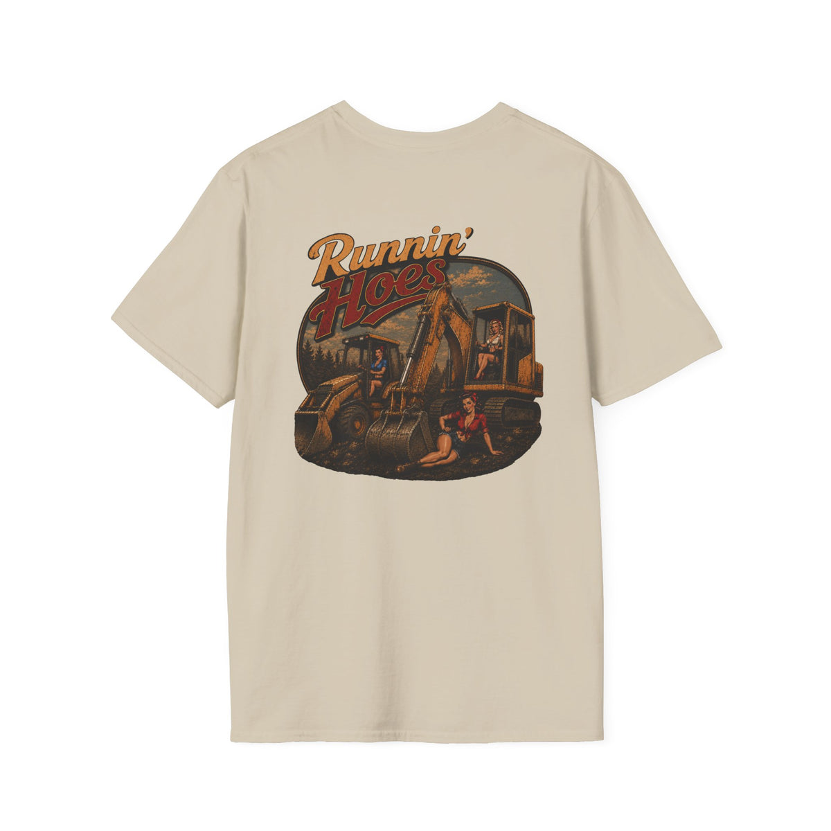 Runnin Hoes Backhoe Excavator Pinup Tshirt