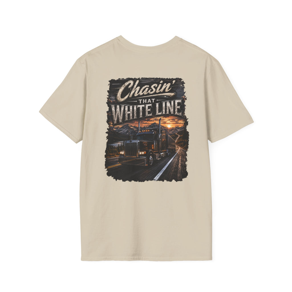 Chasing That White Line Trucking T-Shirt
