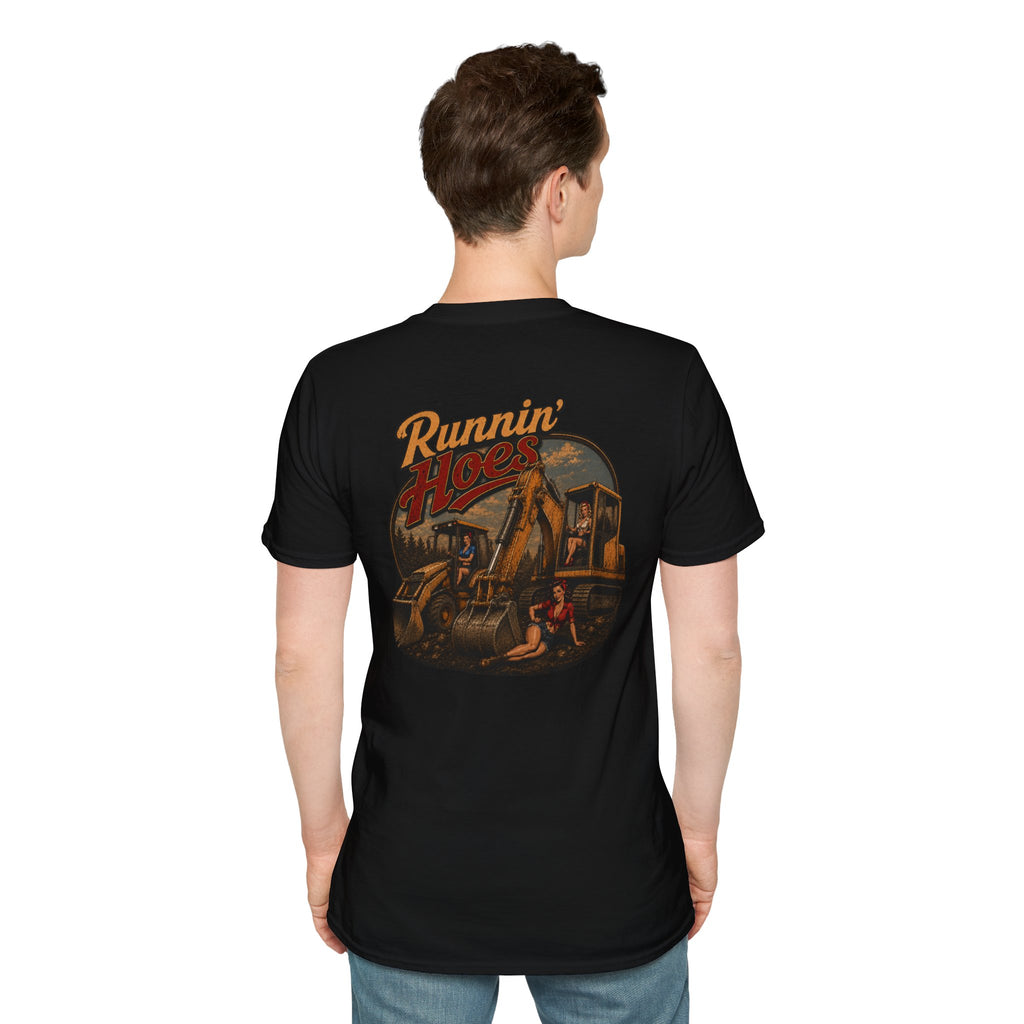 Runnin Hoes Backhoe Excavator Pinup Tshirt