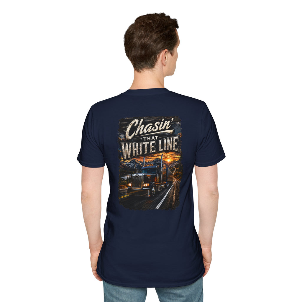 Chasing That White Line Trucking T-Shirt