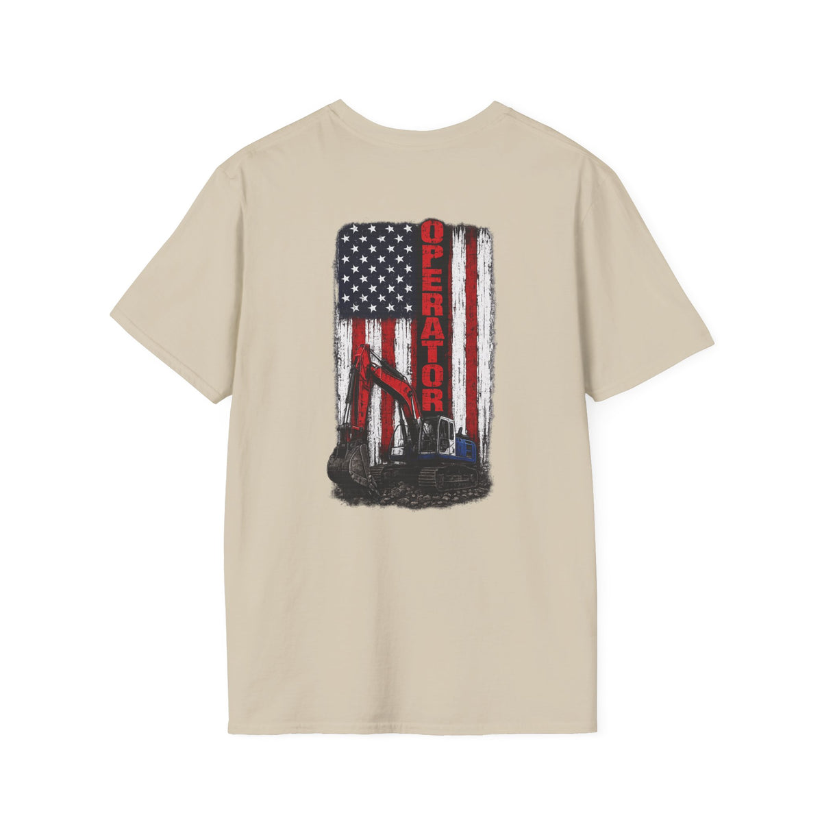 American Flag Operator Excavator Tshirt